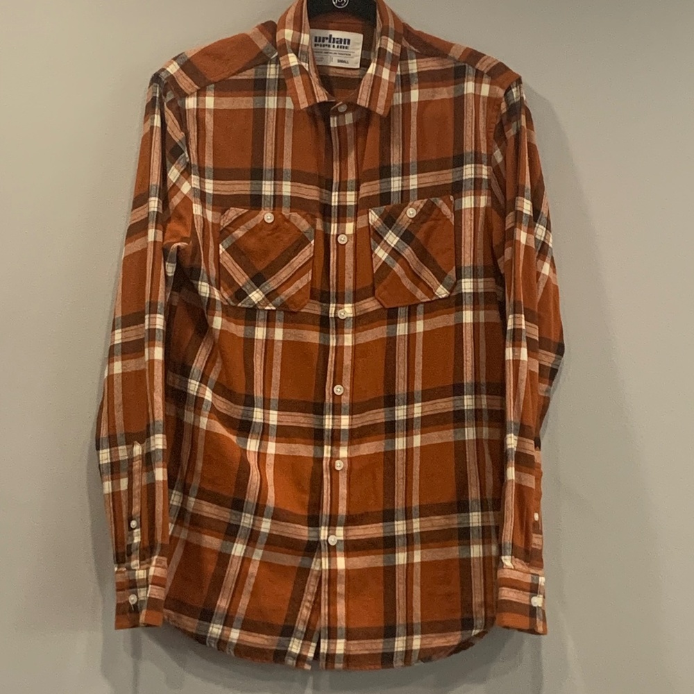 Men's Small Orange Flannel